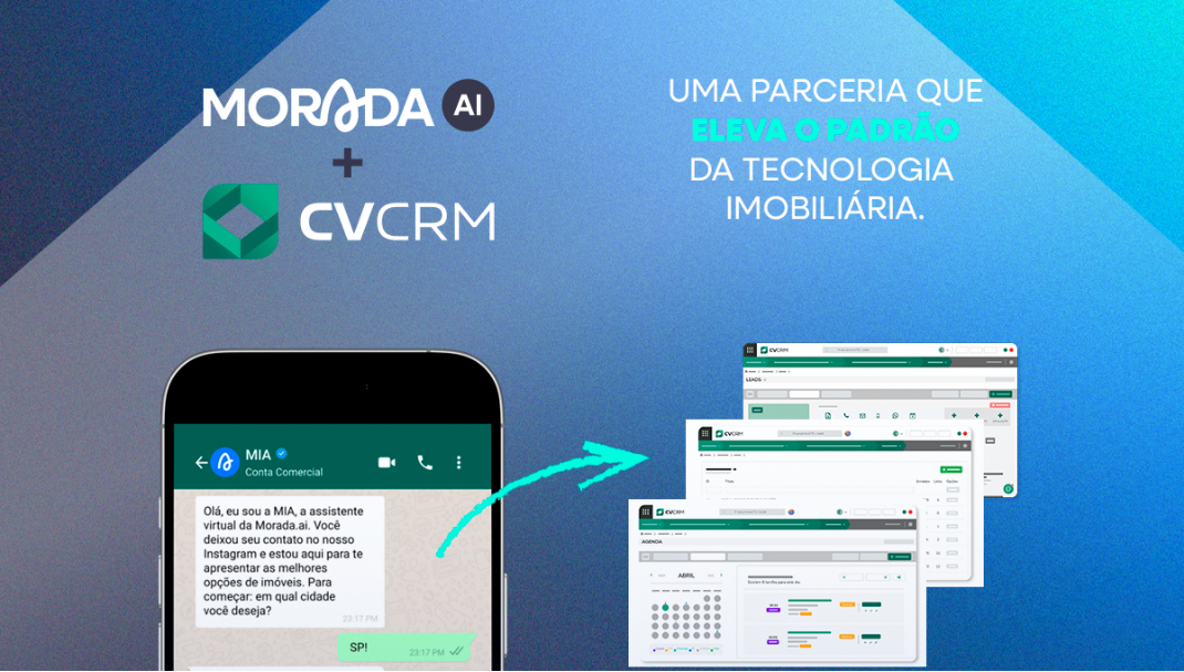 Parceria Morada.ai e CV CRM: tecnologia + inteligência para revolucionar o mercado imobiliário