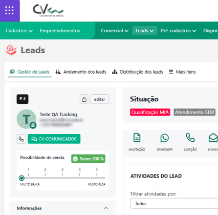 CV CRM com IA: lead é atendido no pela MIA da Morada e repassado ao CV CRM com IA