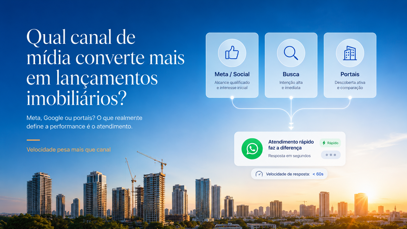 Qual canal de mídia converte mais em lançamentos imobiliários?