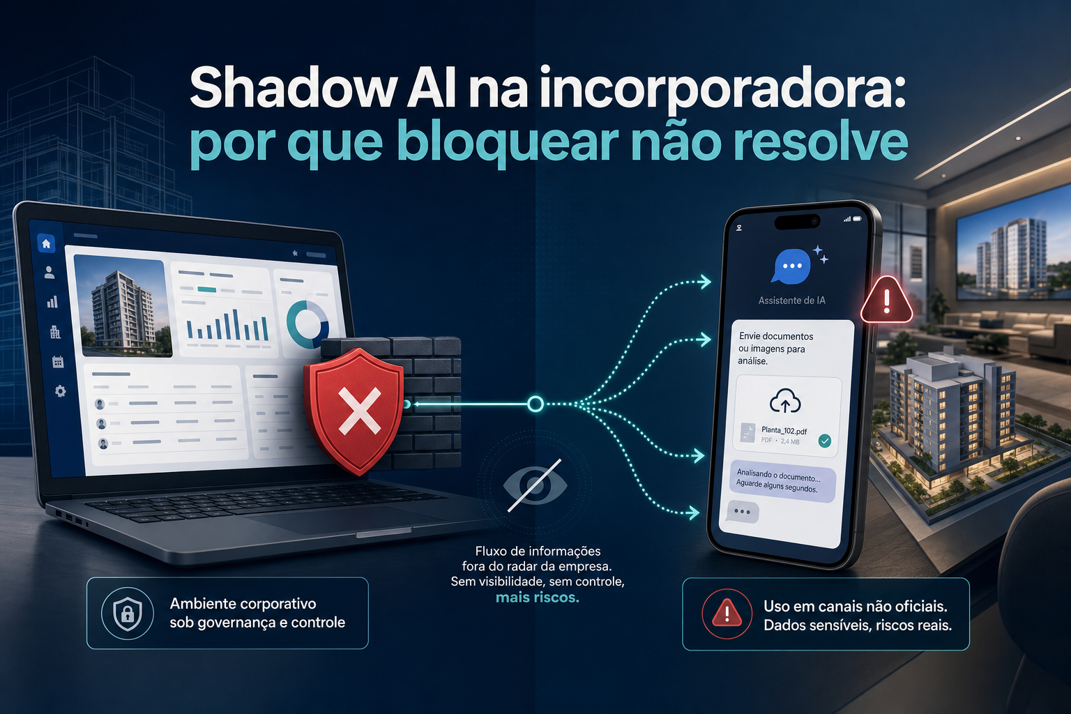 Shadow AI na incorporadora: por que bloquear não resolve