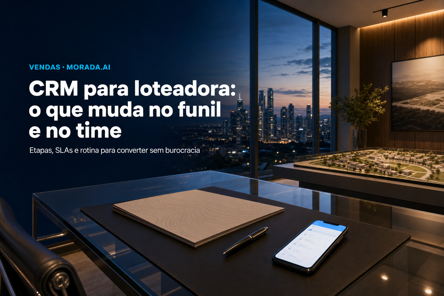 CRM para loteadora: o que muda no funil e no time
